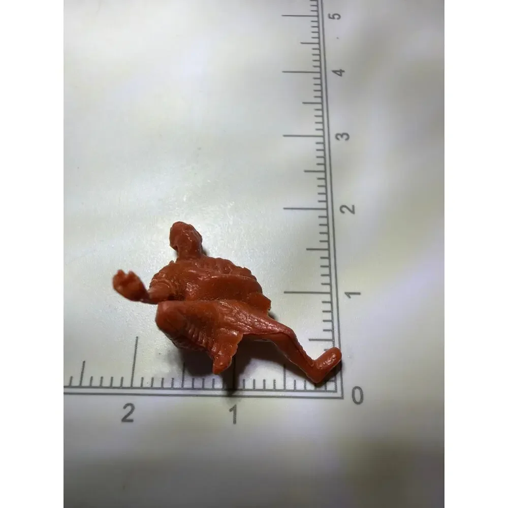 Vintage Brown Plastic Wounded Crawling Soldier Figure Military Toy Unmarked 1.5